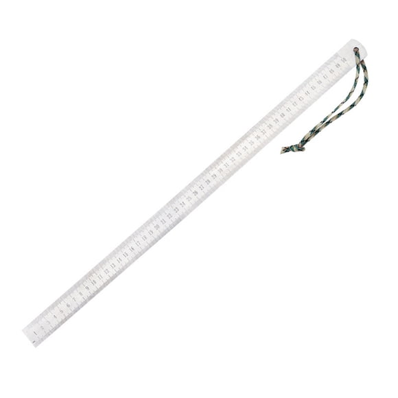 53cm Heavy Duty Stainless Steel Ruler with Inch Centimeter Scale, Self-Leveling Metal Measuring Tool for Construction Workshop DIY Use