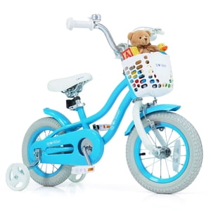 Costway 12" Vélo enfant pour 3-4 ans vieux enfants vélo avec avant frein à main bleu