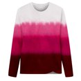 thumbnail image 3 of IROINID Liquidation T-Shirts à Manches Longues pour Femmes Détente Col Rond Haut Imprimé T-Shirt Blouse, Rouge, 3 of 3