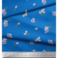 thumbnail image 2 of Toile Imprimée Florale de Soie de Coton Feuilles & Azalia 1 Yard 56 Inch Wide, 2 of 5