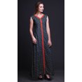 thumbnail image 3 of Bimba Feuilles Femmes Col en V Sans Manches Fente avant Décontracté Maxi Imprimé Robe Bohème-Grand, 3 of 5