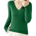 thumbnail image 2 of EGNMCR Chandail à Col Rond Mode Femme Décontracté Col Semi-Montant Couleur Unie Ample Base Tricoté Chandail Femme Blouse Polyester, 2 of 4
