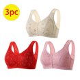 thumbnail image 3 of Bigersell Sports Bras for Women 3 Pack Snap Front Closure Wire-Free Bra Style R-9 Polyester Breathable Lightly Lined Bras, 3 of 9