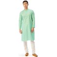 thumbnail image 1 of Kurta Pyjama de Festival pour Homme en Coton, Tenue Traditionnelle Indienne (Vert, M), 1 of 6