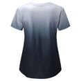 thumbnail image 3 of Haut de Sarrau à Col en V Dégradé pour Femmes, Extensible Doux, Résistant aux Plis, Uniforme Médical d'Infirmière avec 2 Poches, Confortable et Léger, Uniforme de Travail à Manches Courtes, Blouse Imprimée, Gris, 3 of 5