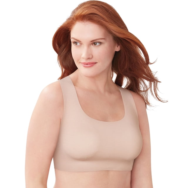 Bali Womens Comfort Revolution EasyLite Seamless Wirefree Bra, 2XL, Sandshell