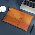 thumbnail image 1 of Clearance! Leather File Bag A4 File Bag Briefcase Button Business Office Storage Portable Large Capacity Folder Limited Time Deals Weekly Finds #63, 1 of 7