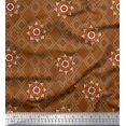 thumbnail image 1 of Soimoi Poly Georgette Fabric Damask & Argyle Geometric Print Fabric by The Yard 52 Inch Wide, 1 of 3