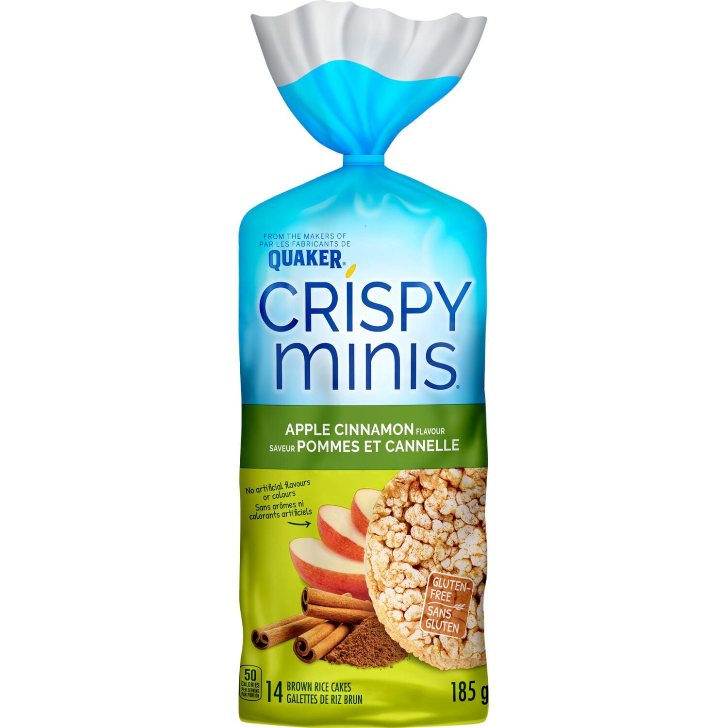 Quaker Crispy Minis galettes de riz brun saveur Pommes et cannelle
