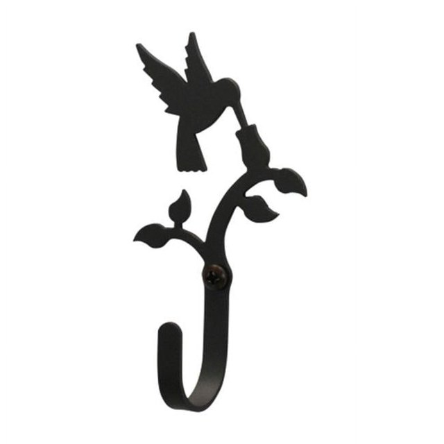 Village Wrought Iron WH-18-S Hummingbird Wall Hook Small - Black