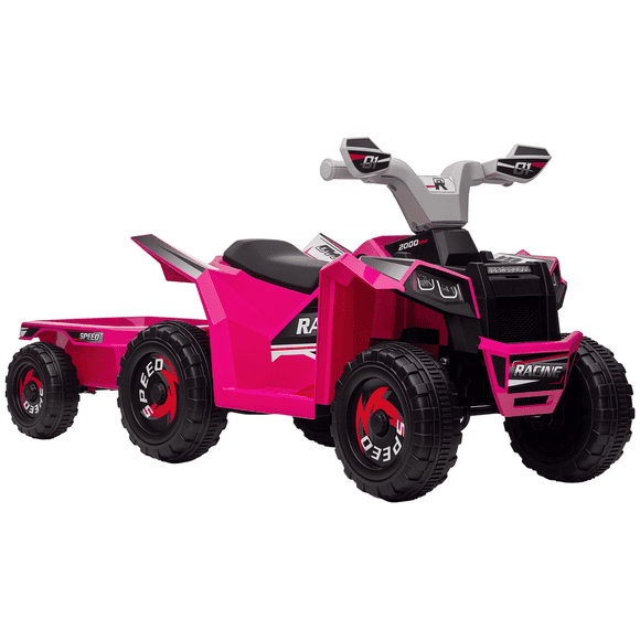 Aosom 6V Kids ATV Quad, Battery Powered Electric Vehicle for Kids - Pink