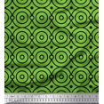 thumbnail image 1 of Soimoi Green Poly Georgette Fabric Dots & Circle Geometric Printed Craft Fabric by the Yard 42 Inch Wide, 1 of 1