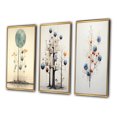 thumbnail image 3 of Designart "Vintage Illustration Geometric Tree of Wisdom II" Modern Geometric Framed Wall Art Set Of 3 - Blue Abstract Frame Gallery Set For Office Decor, 3 of 6