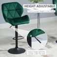 thumbnail image 4 of HOMCOM Adjustable Swivel Bar Stools Set of 2 with Velvet Upholstery, 4 of 9