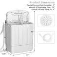 thumbnail image 2 of Costway 13lbs Portable Semi-Automatic Twin Tub Wash Machine W/ Built-In Drain Pump Grey, 2 of 10