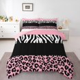 thumbnail image 2 of Erosebridal Grey Cheetah Print Comforter Sets King Size, Rustic Animals Comforters & Duvets, Zebra Room Decor, Reversible 3pcs, 2 of 7
