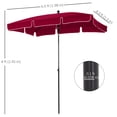 thumbnail image 3 of Outsunny Parasol Rectangulaire de Patio 6,5 X 4 Pi en Aluminium, Inclinable et Ajustable, Parasol de Jardin, Pare-Soleil, Auvent Extérieur, Rouge, 3 of 10