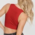 thumbnail image 4 of Tqcoqu Women's Solid Color V Neck Twisted Base Slim High Waist Shapewear Top, 4 of 4