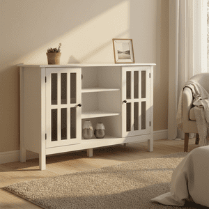 Gymax Wood TV Stand Entertainment Media Center Console for TV up to 50'' White