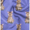 thumbnail image 1 of Soimoi Purple Silk Fabric Pig Animal Print Fabric by Yard 42 Inch Wide, 1 of 5