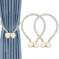 thumbnail image 1 of ORUYROP Magnetic Curtain Tiebacks, European Style Convenient Drape Tie Backs, Decorative Drape Tie Backs Holdback Holder for Window Draperies，No Tools Required (Beige, 2), 1 of 6