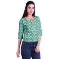 thumbnail image 2 of Moomaya Printed Keyhole Neck Ring Top Casual 3/4th Sleeve Tees Tank Tunic Top, 2 of 5