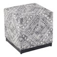 thumbnail image 1 of HomePop Pouf en Tissu à Motif Tribal Moderne, Design Cube Carré, Noir/blanc, 1 of 8