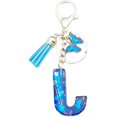 thumbnail image 1 of ORUYROP Initials Letter Keychain Blue Tassel Butterfly Pendant for Women Girls Wallet Backpack Purses, 1 of 3
