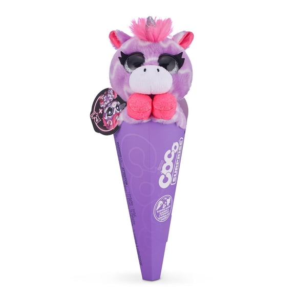 Coco Surprise Neon Plush Toy with Baby Collectible Pencil Topper Surprise in Cone