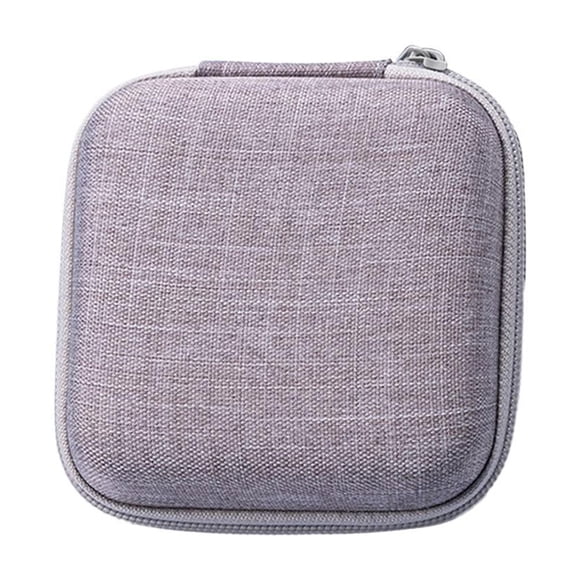 Sac de Rangement Compact Noir/gris pour Console de Jeu Portative RG35XXSP, Étui Rigide en EVA avec Pochette de Protection, Organisateur de Voyage Portable pour Appareil de Jeu, 11.5cm x 11.5cm x 4.5cm