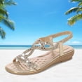 thumbnail image 2 of Kcodviy Sandales pour Femmes Chaussures Compensées Sandales Larges pour Femmes Largeur Grand Sandales à Bride à Boucle Sandales d'Été pour Femmes Largeur Grand Sandales de Plage Chaussures pour Sandales en Corde pour Femmes, 2 of 5