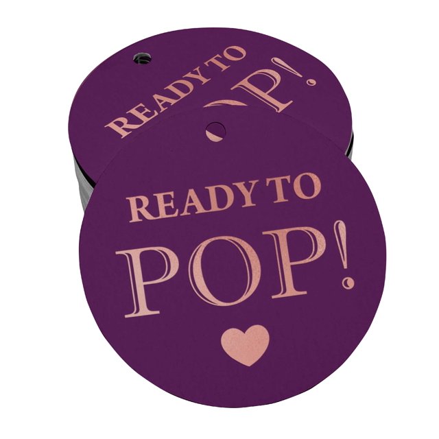 Inkdotpot Pack Of 50 Ready To Pop Baby Shower Favor Paper Tags Craft Real Rose Gold Foil Hang Tags