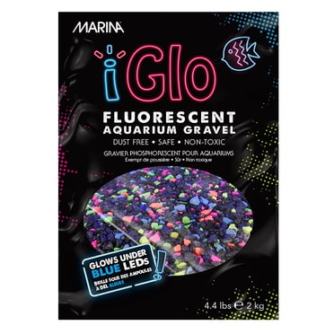 Marina iGlo Fluorescent Aquarium Gravel for Aquarium Fish, Galaxy Color, 2 kg (4 lb)