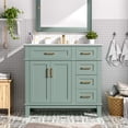 thumbnail image 2 of DAJU 36" Light Green Modern Bathroom Vanity with Ceramic Sink,Soft-Close Door,and 4 Storage Drawers,offering a refined look with practical everyday functionality, 2 of 12