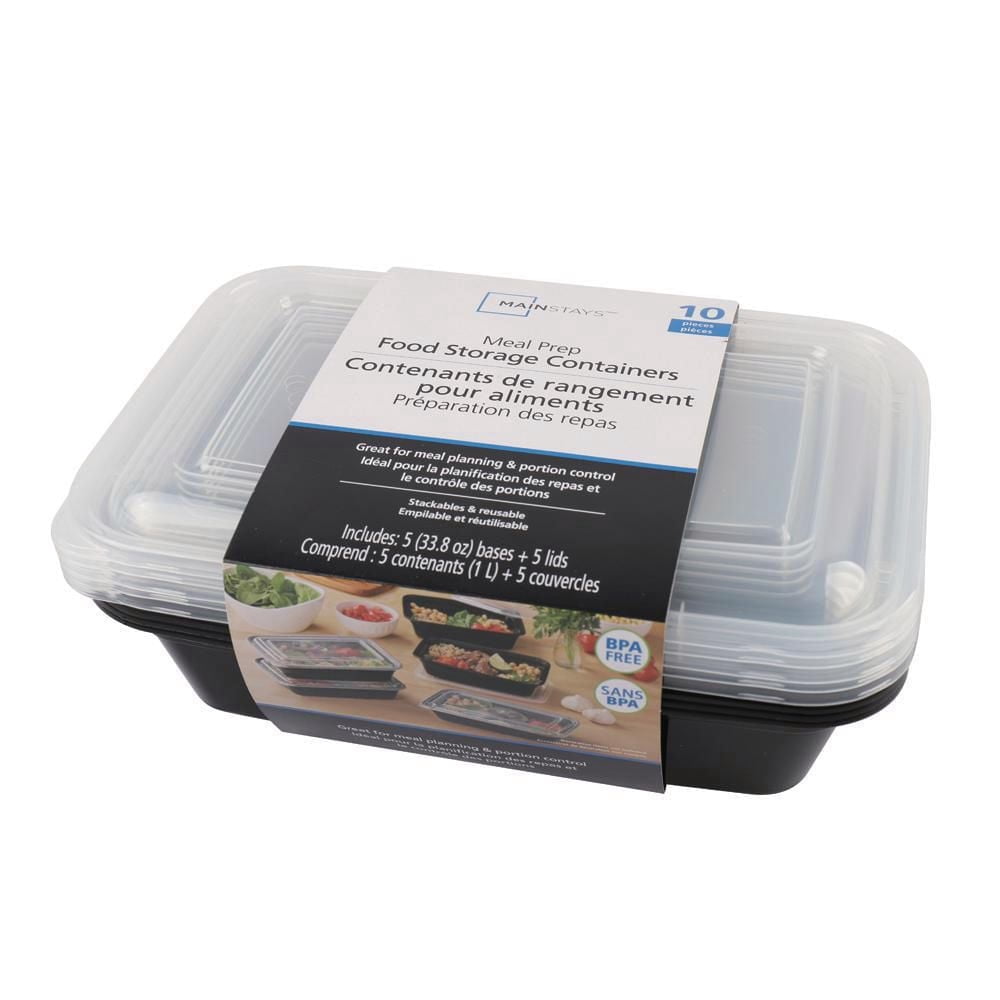 Mainstays 5-pack Meal Prep Food Storage Containers – Food Storage Containers for Lunch