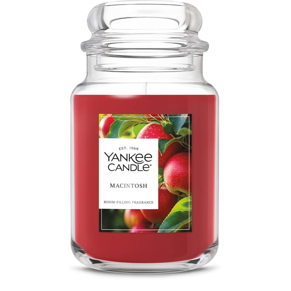 Yankee Candle Macintosh, Fall Scented Candle, 22oz Large Jar with Burn Time