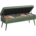 thumbnail image 1 of VASAGLE EKHO Collection - Banc Ottoman de Rangement, Banc d'Entrée de Chambre, 15 Gallons, Cuir Synthétique avec Surpiqûres, Style Mi-Siècle Moderne, Charnières de Sécurité, Charge 660 lb, Vert Forêt, 1 of 6