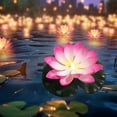 thumbnail image 1 of Wzzjkit Water Sensing Lotuse Pool Lamp Floating Lotuse Pool Lamp Water Sensing Floating Pool Lamp LED Floating Solar Pool Lamp Diwali Festival Blessing River Lantern, 1 of 6