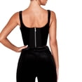 thumbnail image 4 of Women’s Solid Color Boat Neck Breasted Rhombus Exposed Navel Vest, 4 of 10