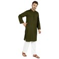 thumbnail image 2 of Atasi Ensemble Kurta Pyjama 2 Pcs pour Homme, Col Henley, Kurta Long Décontracté, 2 of 7