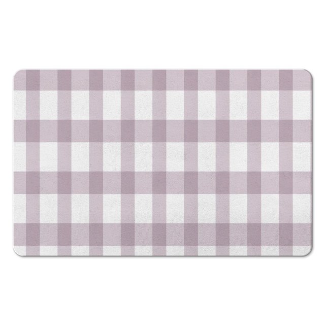 Non-Slip Long Bath Mat - 20x32 in Checkered Bathroom Runner Rug, Water Absorbent, Soft Touch Microfiber, Machine Washable Mats for Showers.