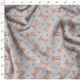 thumbnail image 4 of Soimoi Gray Poly Georgette Fabric Footprints & Mouse Kids Printed Fabric 1 Yard 42 Inch Wide, 4 of 5