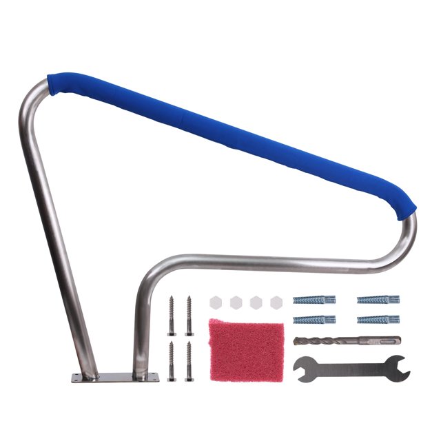 Kojooin Pool Handrail 48"x36" Stair Rail - 304 Stainless Steel, Rustproof, 250LBS Load Capacity
