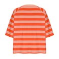 thumbnail image 3 of Penkiiy Chemise pour Femmes en Lin à Manches 3/4, Chemise à Col Rond Unie à la Mode, Chemise à Manches Longues à Col Rond pour Femmes/chemise L Orange, 3 of 4