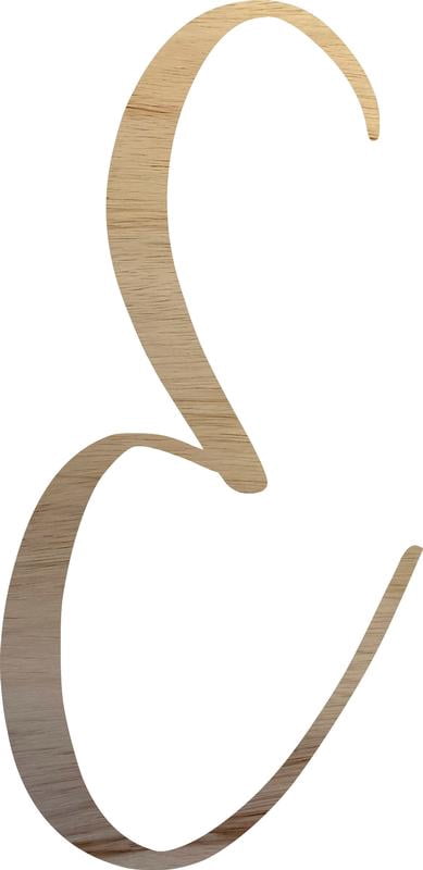 Unpainted Wood Letter E Craft, Paintable 3'' Tall Wood Alphabet Letter, DIY Nicholia Script Font