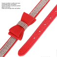 thumbnail image 2 of Collier pour Chat en Microfibre Suède Double Nœud Papillon Cristal Étincelant Strass Rouge G 50x2.5cm Fourniture pour Animaux, 2 of 5