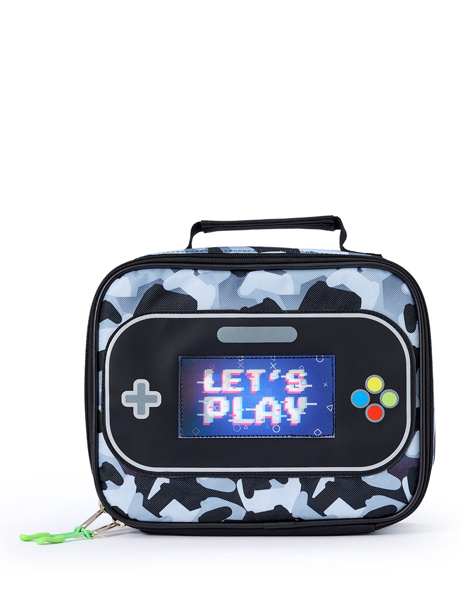 Schoolyard Vibes Camo Gamer 17" 3 Piece Backpack Set with Headphones and Kids Lunch Box, Back to School Supplies