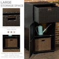 thumbnail image 4 of Outsunny Outdoor Towel Rack for Pool w/ Two Storage Space Towel Rack, Dark Brown, 4 of 10