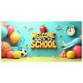 thumbnail image 3 of Colorful Welcome Back to School Banner with Apple Airplane Balloon and Star Elements Backdrop Party Decorations for School Events Opening Ceremonies Classroom Decor Photo Props, 3 of 4
