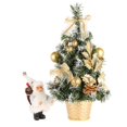 thumbnail image 2 of POINTERTECK Mini Sapin de Noël Artificiel de Table de 15,7 Pouces avec Baies Rouges Brillantes Certifiées UL Ornements Dorés Or, 2 of 7